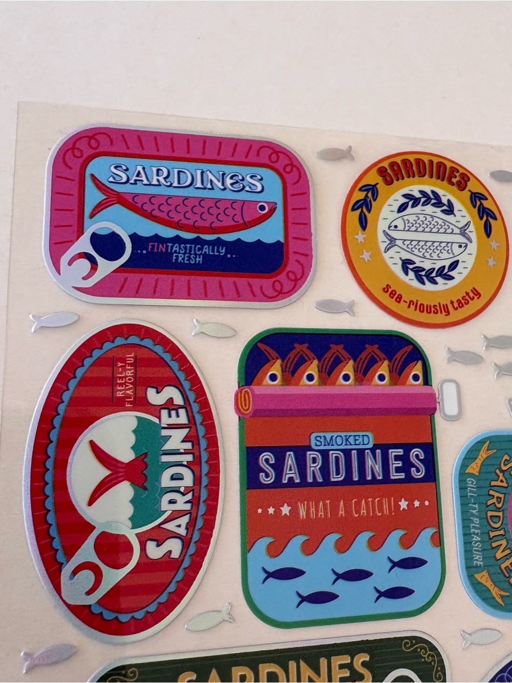 Grocery-Themed Sticker Sheet — Pasta, Sardines, Tomatoes & Rose Lemonade - Picture 9 of 13